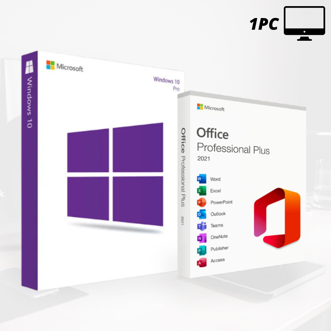 Combo Windows 10 Pro + Office 2021 Pro Plus